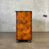 Vintage Burl Wood 12 Drawer Cabinet w/ Brass Knobs & Handles