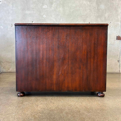 Vintage Burl Wood 12 Drawer Cabinet w/ Brass Knobs & Handles