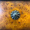 Vintage Burl Wood 12 Drawer Cabinet w/ Brass Knobs & Handles