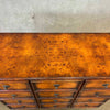 Vintage Burl Wood 12 Drawer Cabinet w/ Brass Knobs & Handles