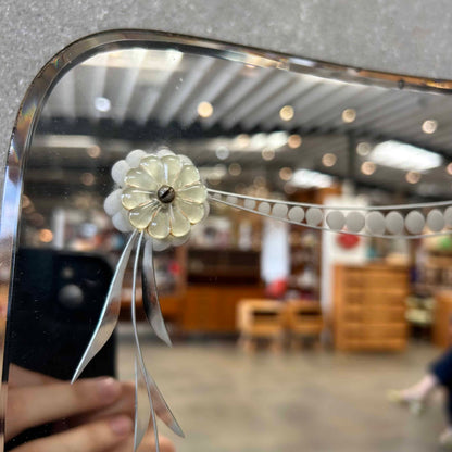 1930s Beveled & Etched Wall Mirror