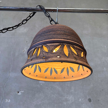 Vintage 1970s Stoneware Pendant Lamp by Victoria Littlejohn (Signed)