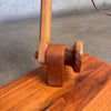 Vintage Studio Crafted Solid Mahogany Articulating Lamp w/ Fabric Shade