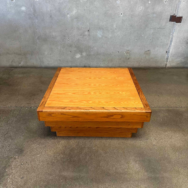 Vintage Chunky Oak Square Coffee Table