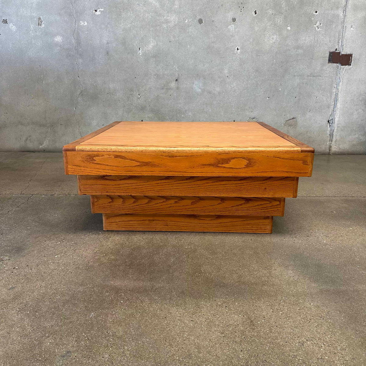 Vintage Chunky Oak Square Coffee Table