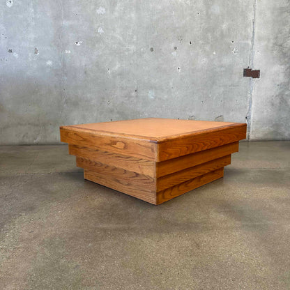 Vintage Chunky Oak Square Coffee Table