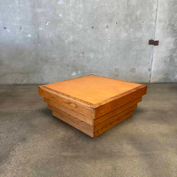 Vintage Chunky Oak Square Coffee Table