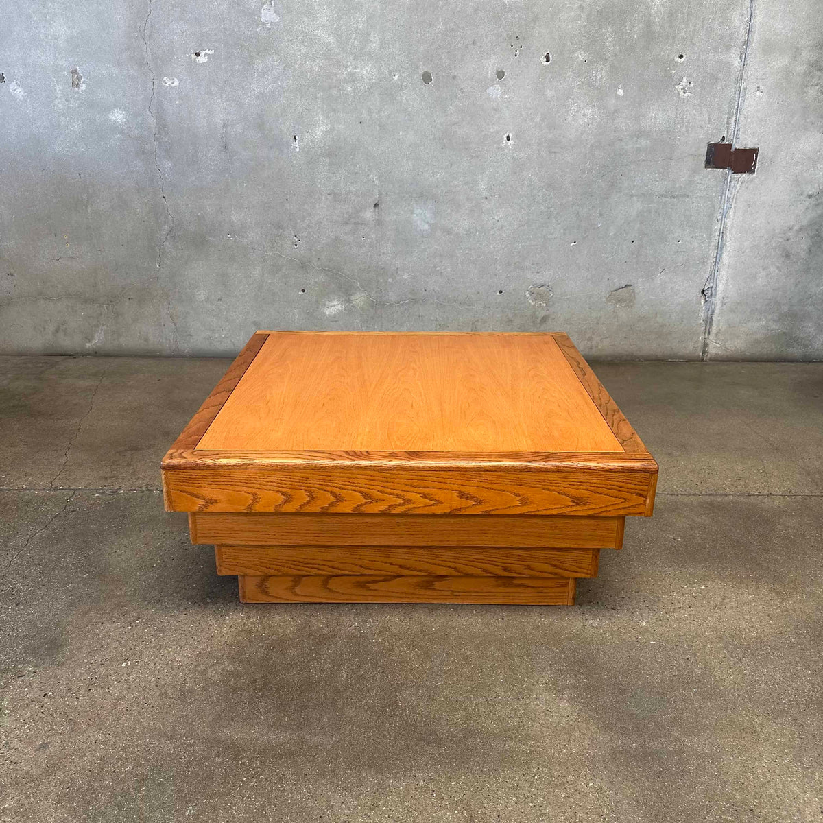 Vintage Chunky Oak Square Coffee Table