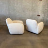 Pair of Vereien Modernist Swivel Chairs in Ivory Boucle