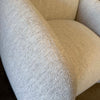 Pair of Vereien Modernist Swivel Chairs in Ivory Boucle