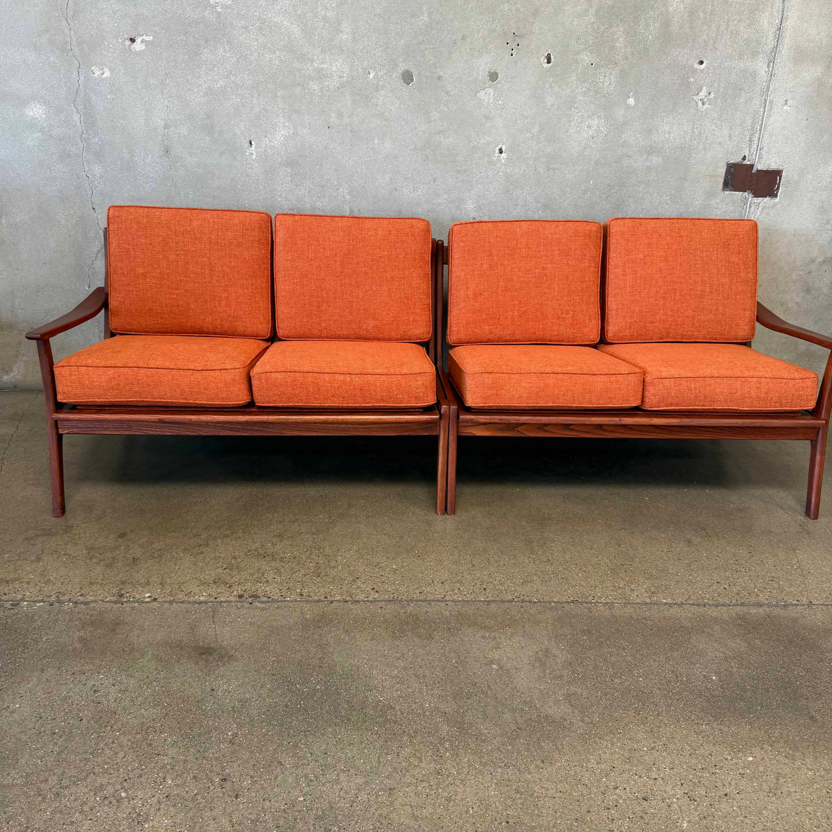 Mid Century Modern 2 Piece Sofa Set