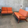 Mid Century Modern 2 Piece Sofa Set