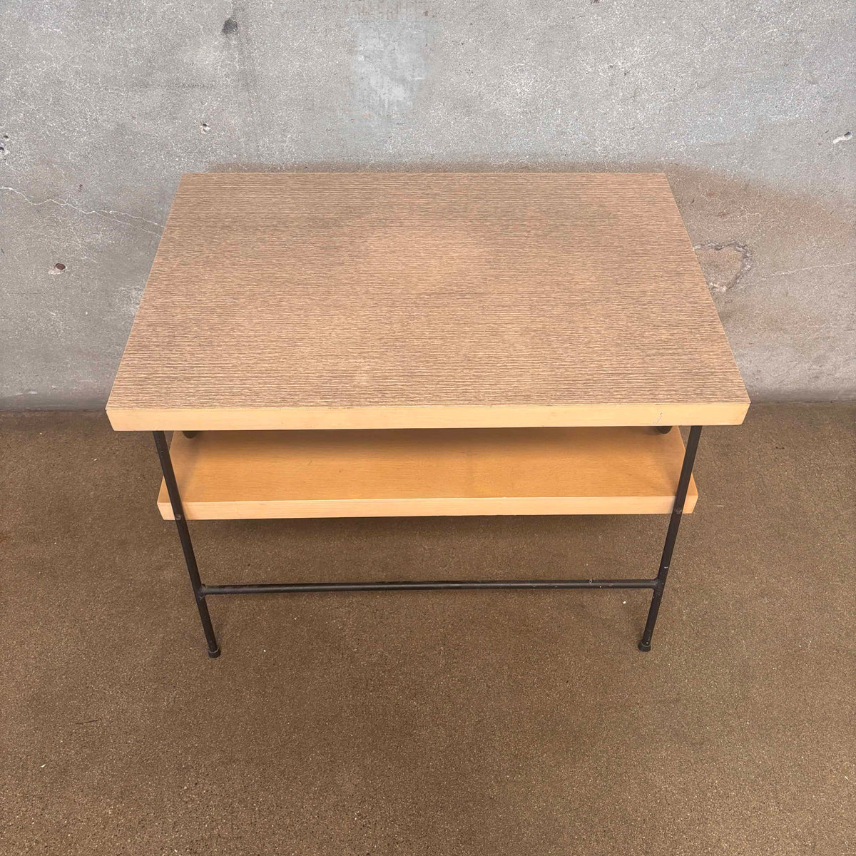 Unique Mid Century Modern Laminate and Wrought Iron End Table 1954
