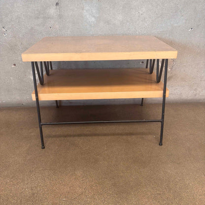 Unique Mid Century Modern Laminate and Wrought Iron End Table 1954