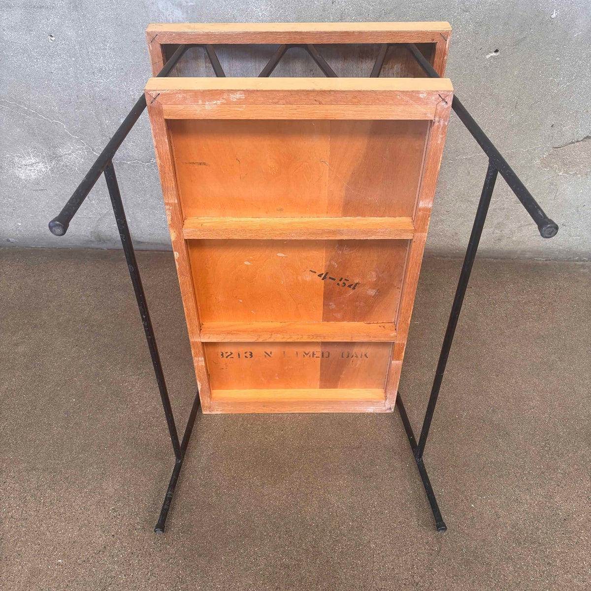 Unique Mid Century Modern Laminate and Wrought Iron End Table 1954