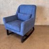 Sophie Mid Century Rocking Chair In Blue Fabric