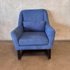 Sophie Mid Century Rocking Chair In Blue Fabric
