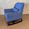 Sophie Mid Century Rocking Chair In Blue Fabric