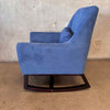 Sophie Mid Century Rocking Chair In Blue Fabric