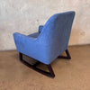 Sophie Mid Century Rocking Chair In Blue Fabric