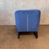 Sophie Mid Century Rocking Chair In Blue Fabric