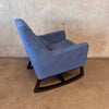 Sophie Mid Century Rocking Chair In Blue Fabric