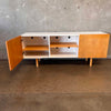 New Poppin Cleo Natural Ash Wood Credenza