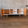 New Poppin Cleo Natural Ash Wood Credenza