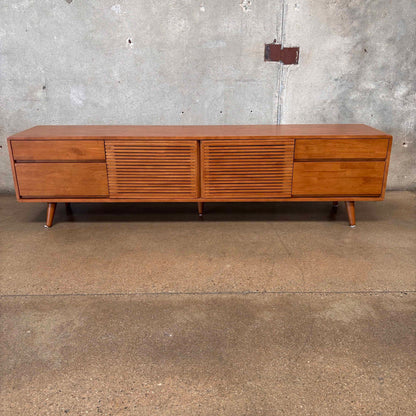 Leander Media Console Made of Solid Rubber Wood