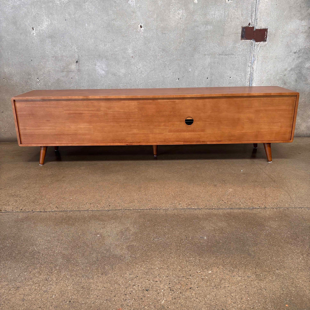 Leander Media Console Made of Solid Rubber Wood