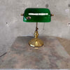 Vintage Large Green Banker Lamp