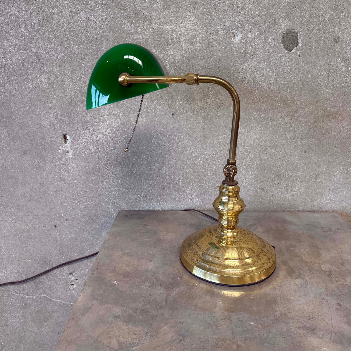 Vintage Large Green Banker Lamp
