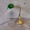 Vintage Large Green Banker Lamp