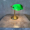 Vintage Small Green Banker Lamp