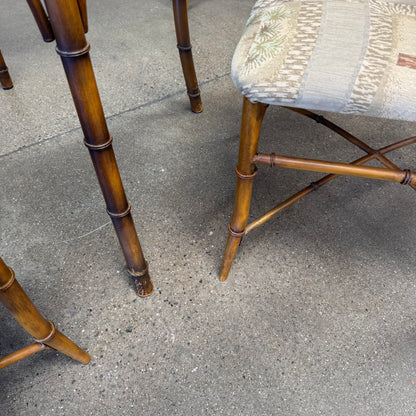 Vintage Faux Bamboo & Glass Dining Set