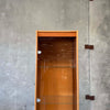 Glass & Cherry Wood Veneer Shelf Cabinet Product Image