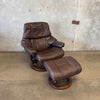 Ekornes "Stessless" Chair & Ottoman in Deep Brown Leather Product Image