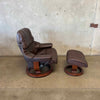 Ekornes "Stessless" Chair & Ottoman in Deep Brown Leather Product Image