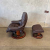 Ekornes "Stessless" Chair & Ottoman in Deep Brown Leather Product Image