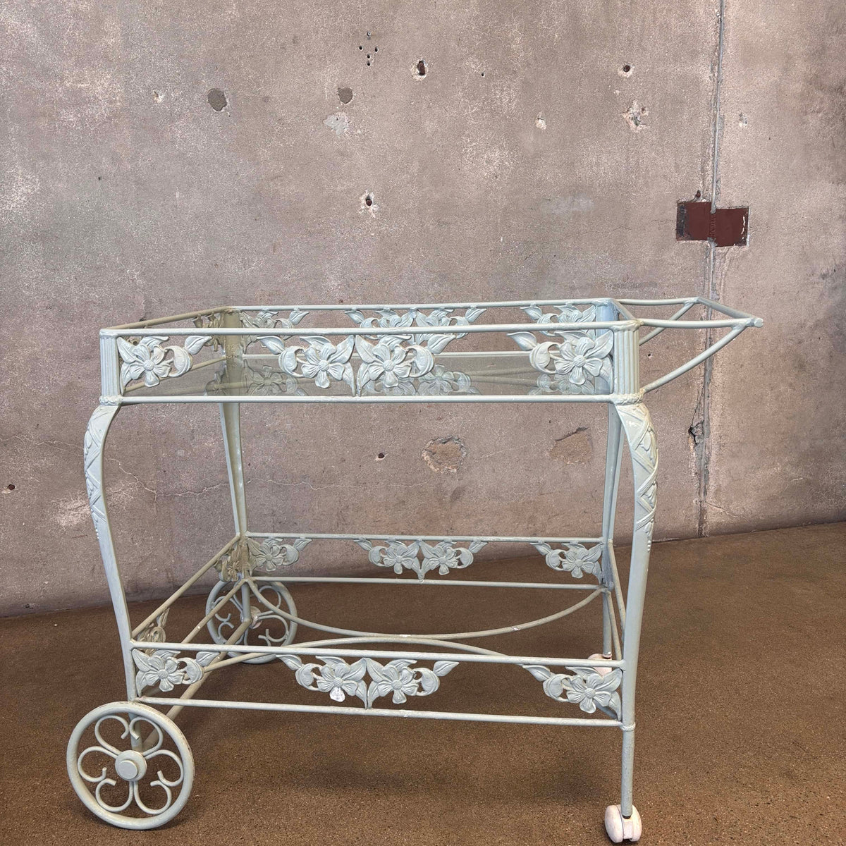 Brown Jordan Rectangular Glass Tea Cart - As Is