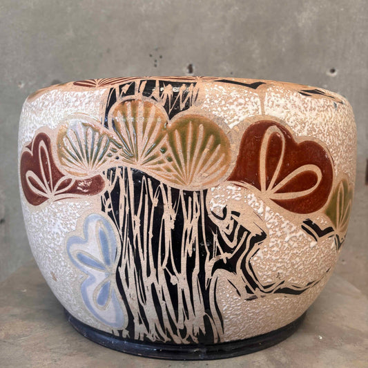 Mid Century Modern Painted Ceramic Large Planter