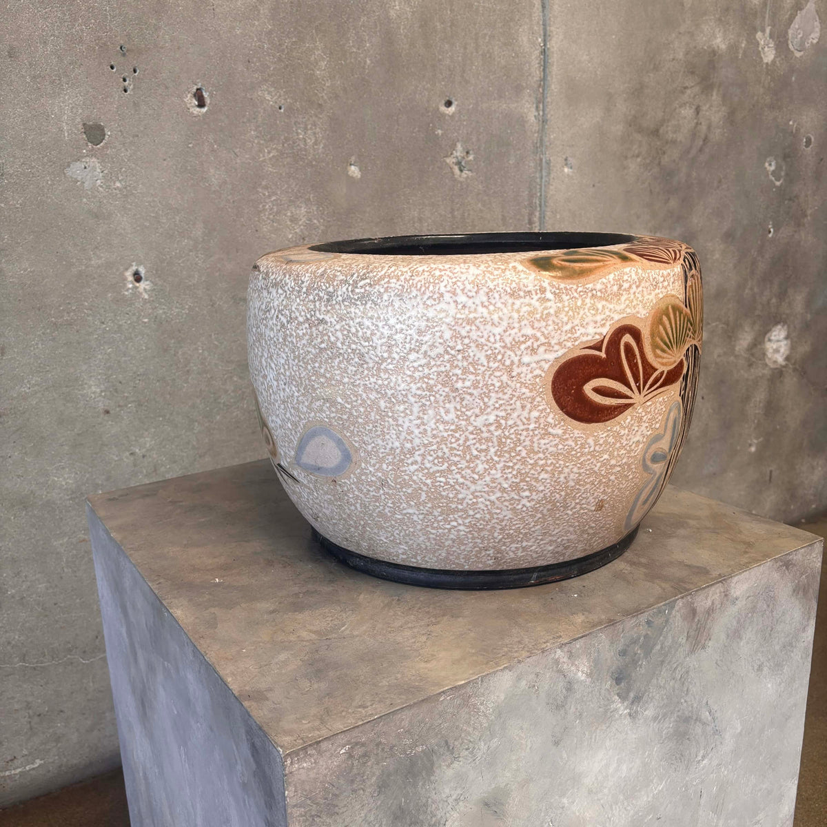 Mid Century Modern Painted Ceramic Large Planter
