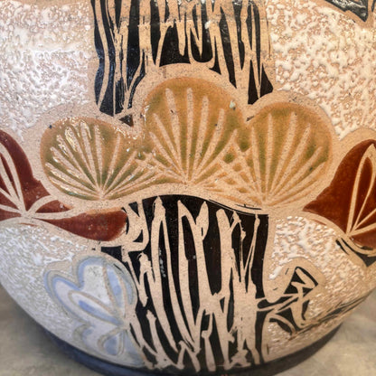 Mid Century Modern Painted Ceramic Large Planter