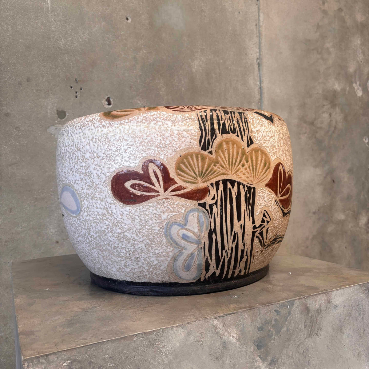 Mid Century Modern Painted Ceramic Large Planter