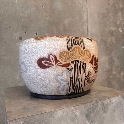 Mid Century Modern Painted Ceramic Large Planter
