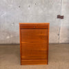 Mid Century Modern Teak Hans Wegner Roll Up File Cabinet With Key Product Image