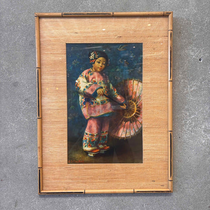 Vintage Pair Esther Hunt Prints Framed