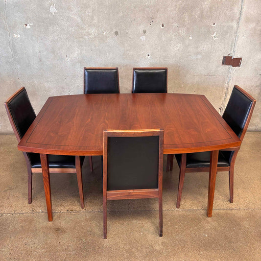 Vintage Mid Century Modern Walnut Dining Table w/5 Chairs