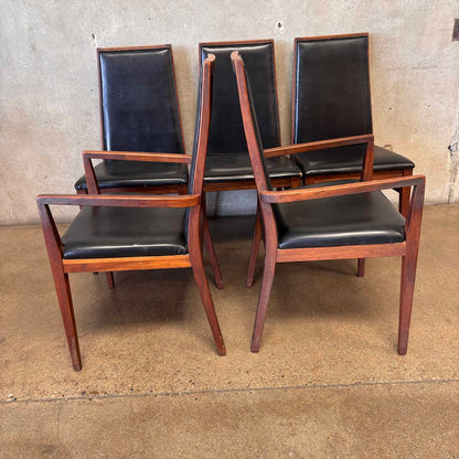Vintage Mid Century Modern Walnut Dining Table w/5 Chairs