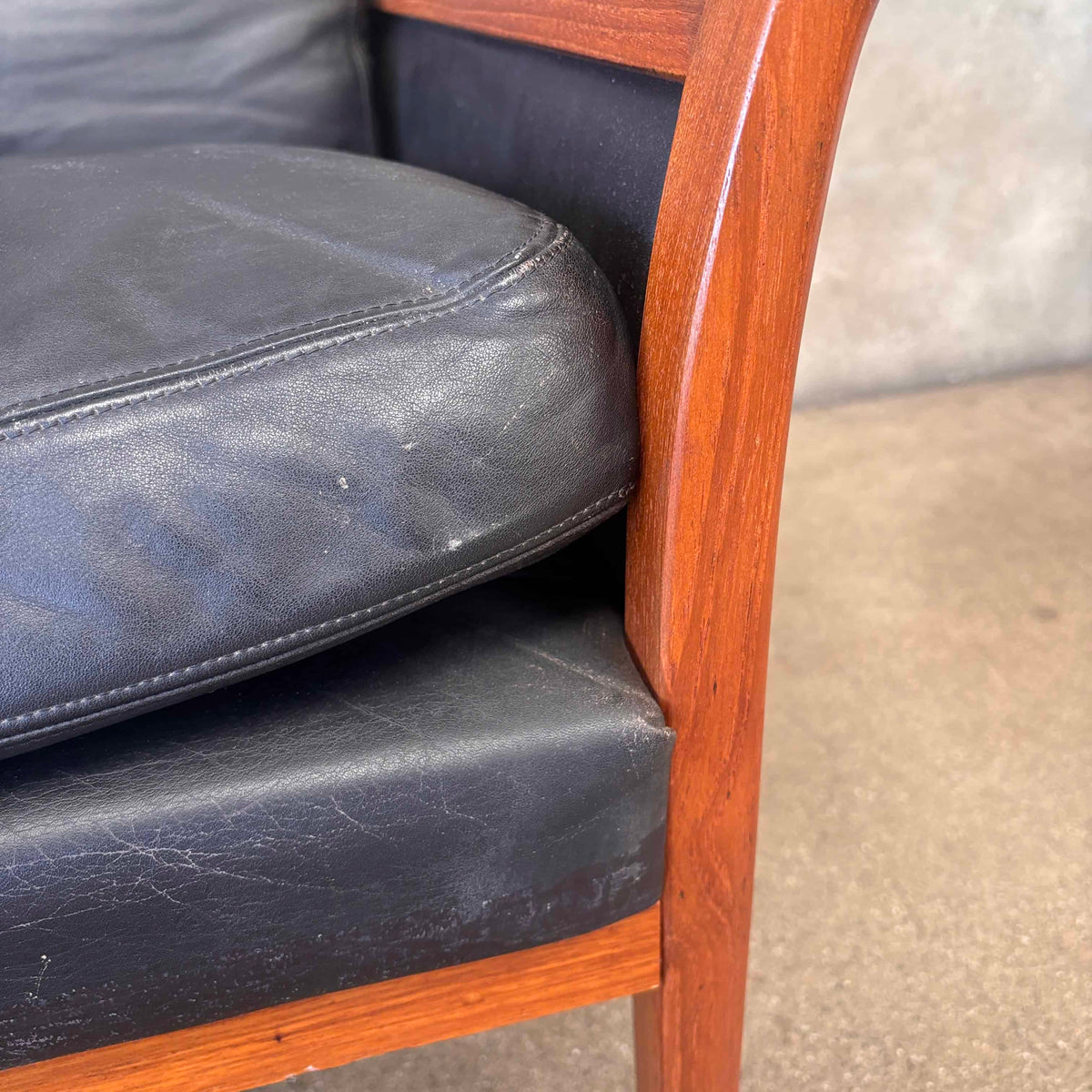 Mid Century Modern Knut Saeter Leather & Wood Lounge Chair